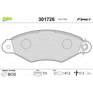 VALEO 301726 Brzdové platničky Predné pre
