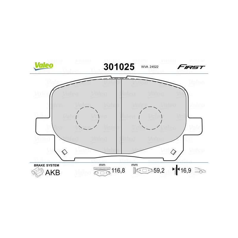 VALEO 301025 Brake Pads Set Front for