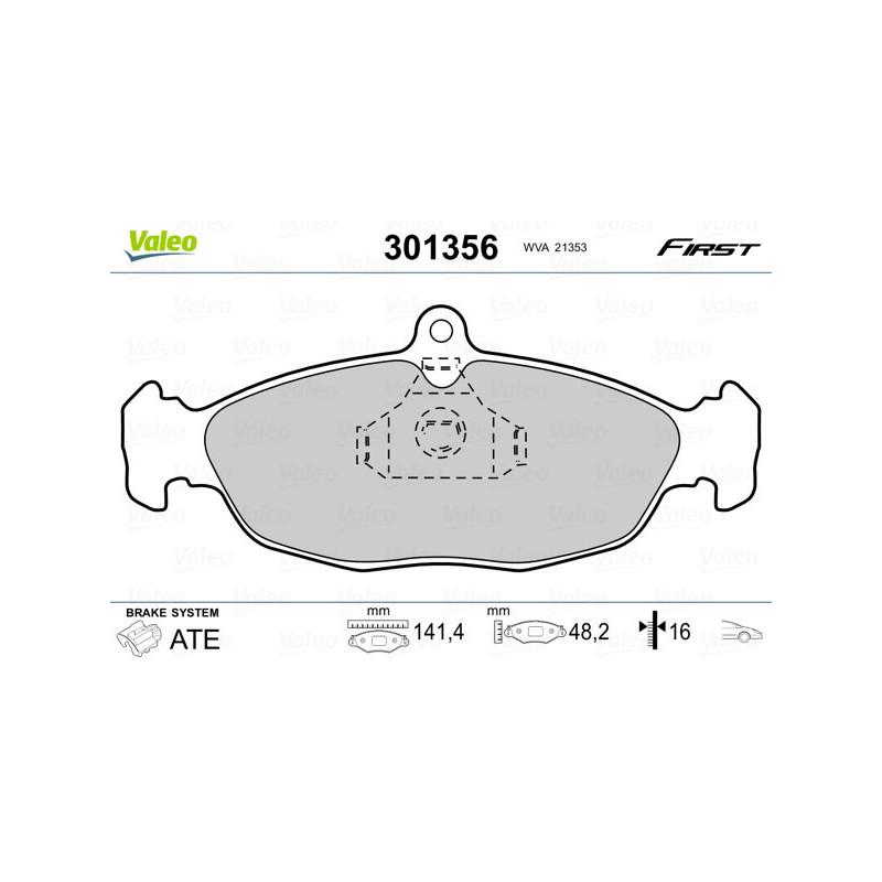 VALEO 301356 Klocki hamulcowe Przód dla