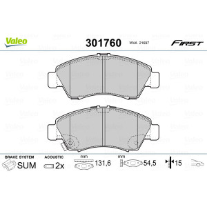 VALEO 301760 Klocki hamulcowe Przód dla