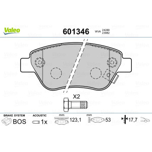 VALEO 601346 Pastiglie freno Anteriore per