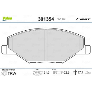 VALEO 301354 Brzdové platničky Predné pre