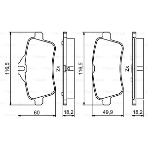 Bremsbeläge Hinten für Mercedes A CLA GL GLA GLE GLS ML SLC SLK BOSCH 0 986 494 783