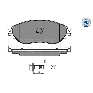 MEYLE 025 220 8718/PD Brake Pads Set Front for Vivaro NV300 Trafic Talento Primastar
