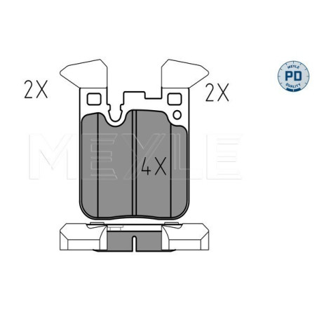 MEYLE 025 250 2916/PD Bremsbeläge Hinten für BMW 3 4 1 2