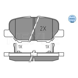MEYLE 025 256 8814 Bremsbeläge Hinten für 6 Outlander ASX 4008 C4 Aircross