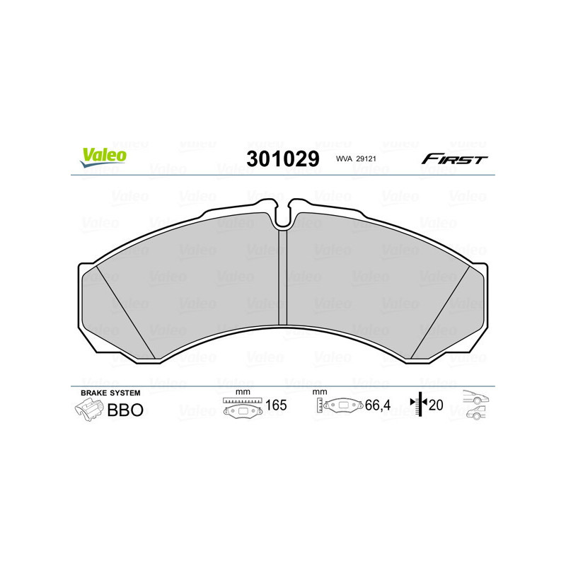 VALEO 301029 Brzdové platničky Predné pre