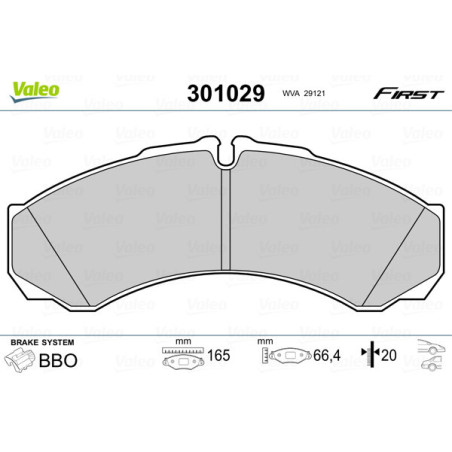 VALEO 301029 Pastiglie freno Anteriore per
