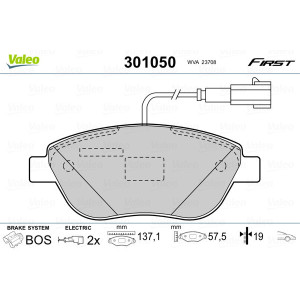 VALEO 301050 Pastillas de freno Delantero para