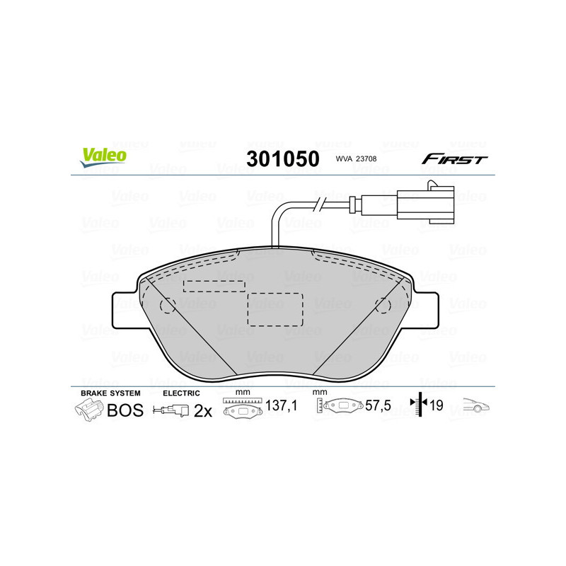 VALEO 301050 Klocki hamulcowe Przód dla