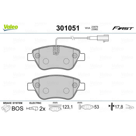 VALEO 301051 Bremsbeläge Vorne für
