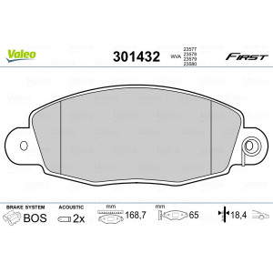 VALEO 301432 Brzdové platničky Predné pre