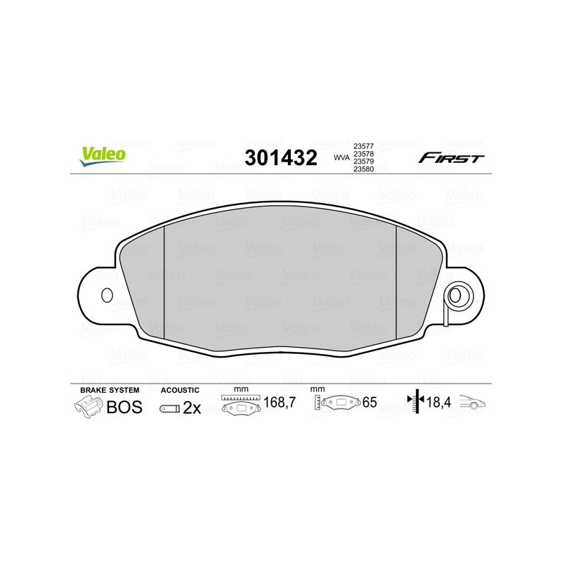 VALEO 301432 Pastillas de freno Delantero para