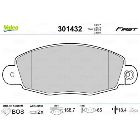 VALEO 301432 Klocki hamulcowe Przód dla