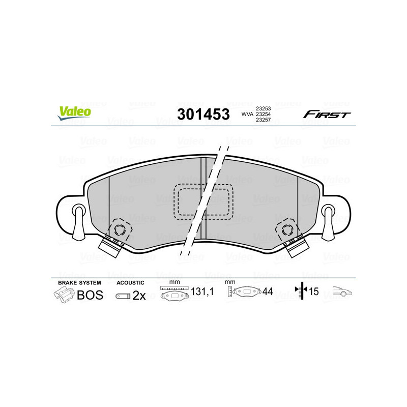 VALEO 301453 Bremsbeläge Vorne für