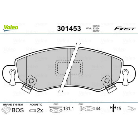 VALEO 301453 Klocki hamulcowe Przód dla