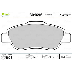 VALEO 301696 Pastillas de freno Delantero para