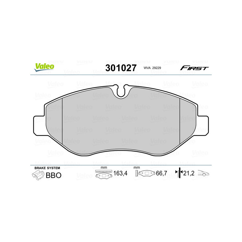 VALEO 301027 Pastillas de freno Delantero para
