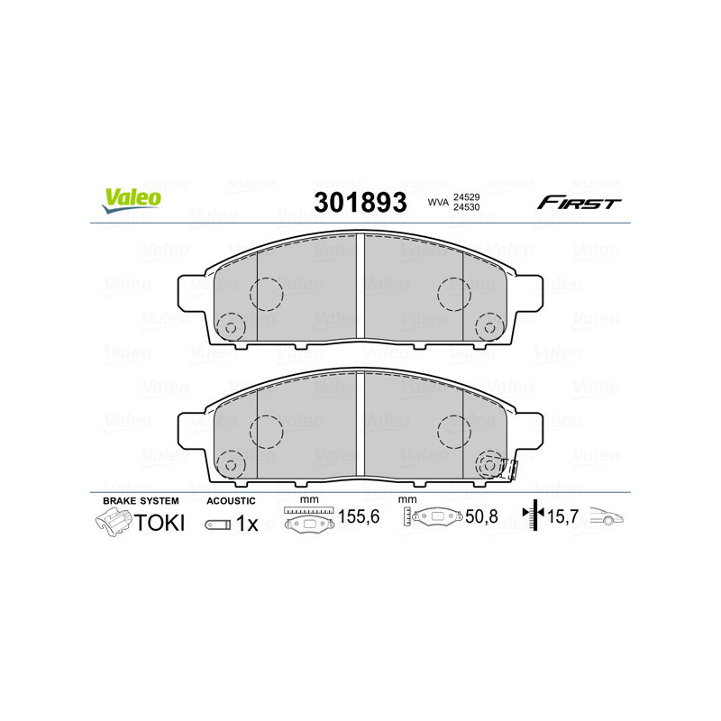 VALEO 301893 Brake Pads Set Front for