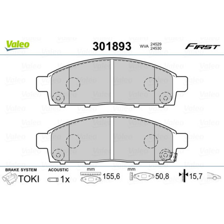 VALEO 301893 Pastiglie freno Anteriore per