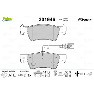 VALEO 301946 Klocki hamulcowe Tył dla