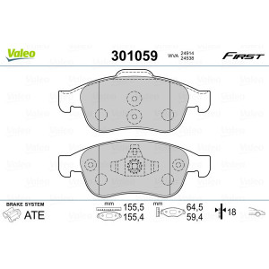 VALEO 301059 Pastillas de freno Delantero para