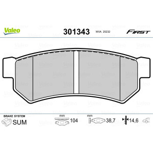 VALEO 301343 Plaquettes de frein Arrière pour