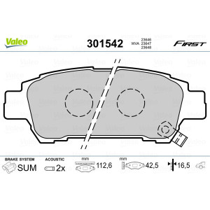 VALEO 301542 Pastillas de freno Trasero para
