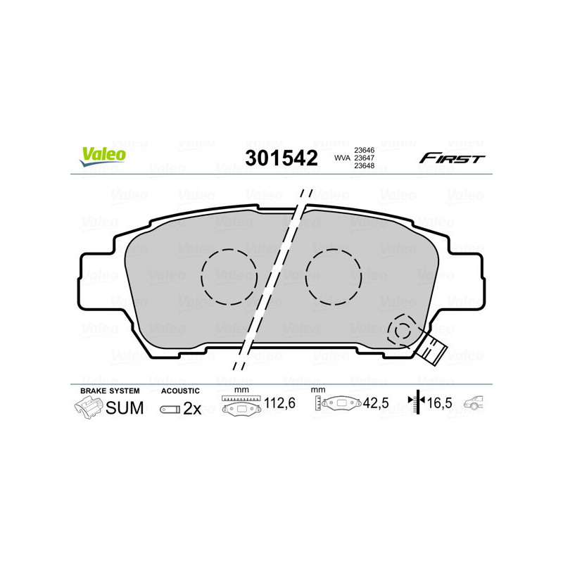 VALEO 301542 Bremsbeläge Hinten für