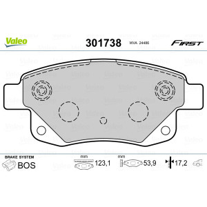 VALEO 301738 Brake Pads Set Rear for