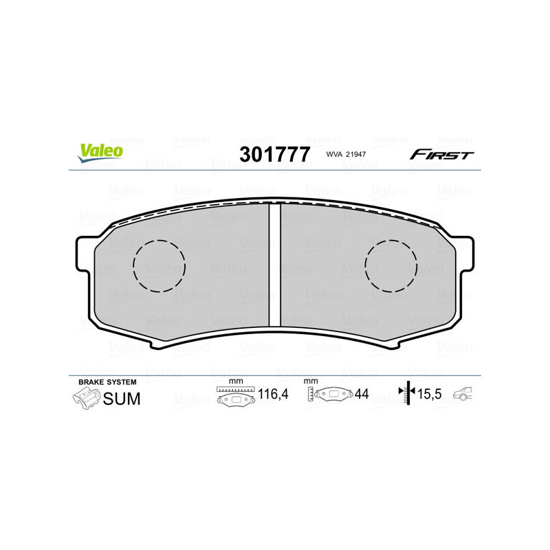 VALEO 301777 Klocki hamulcowe Tył dla