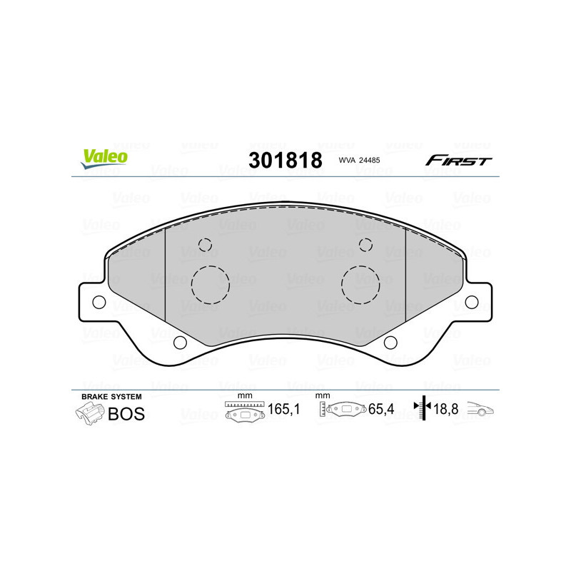 VALEO 301818 Plaquettes de frein Avant pour