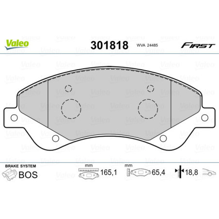 VALEO 301818 Klocki hamulcowe Przód dla