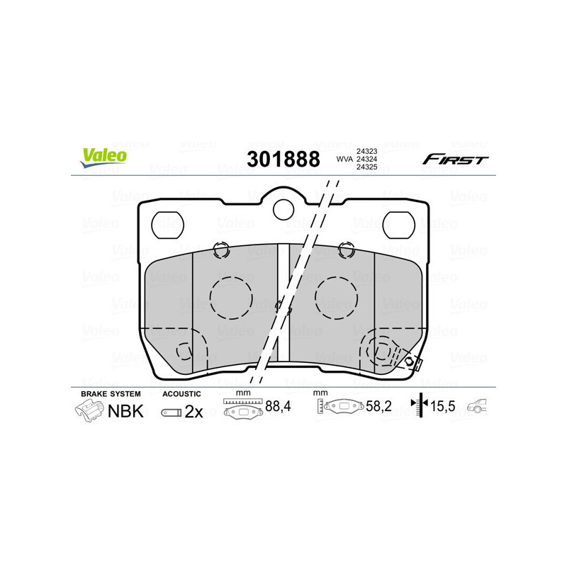 VALEO 301888 Brake Pads Set Rear for