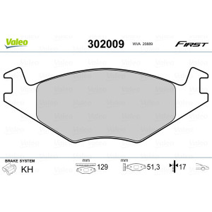 VALEO 302009 Plaquettes de frein Avant pour