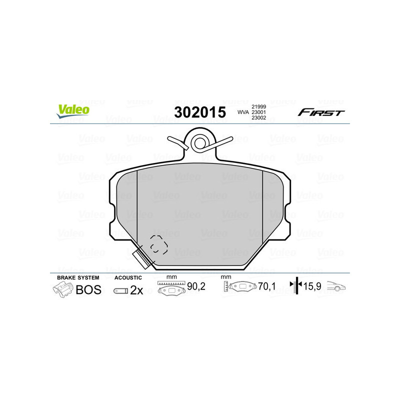 VALEO 302015 Plaquettes de frein Avant pour