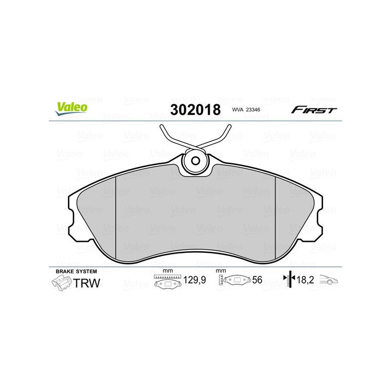 VALEO 302018 Pastiglie freno Anteriore per