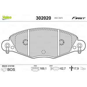 VALEO 302020 Brake Pad Set Front for