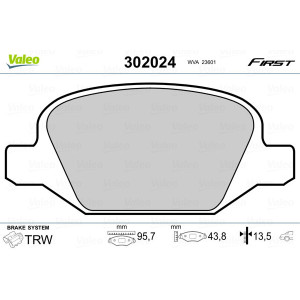 VALEO 302024 Brake Pads Set Rear for