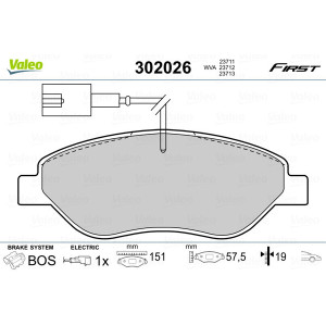 VALEO 302026 Pastiglie freno Anteriore per