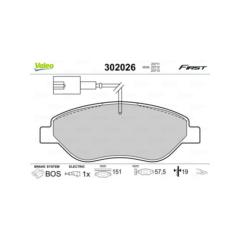 VALEO 302026 Pastillas de freno Delantero para