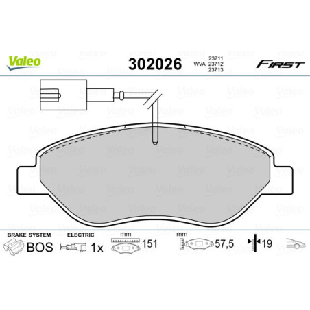 VALEO 302026 Bremsbeläge Vorne für