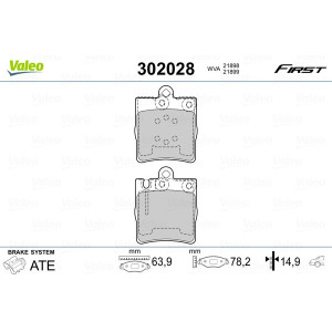 VALEO 302028 Klocki hamulcowe Tył dla