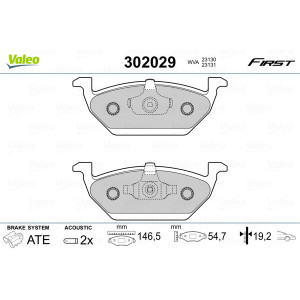 VALEO 302029 Brzdové platničky Predné pre
