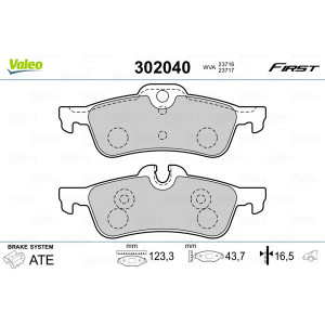 VALEO 302040 Brake Pads Set Rear for