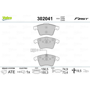 VALEO 302041 Pastillas de freno Delantero para