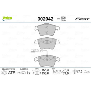 VALEO 302042 Pastillas de freno Delantero para