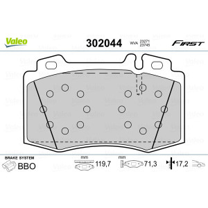 VALEO 302044 Pastiglie freno Anteriore per