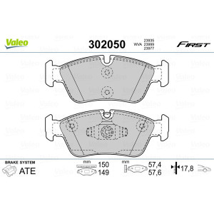 VALEO 302050 Pastillas de freno Delantero para