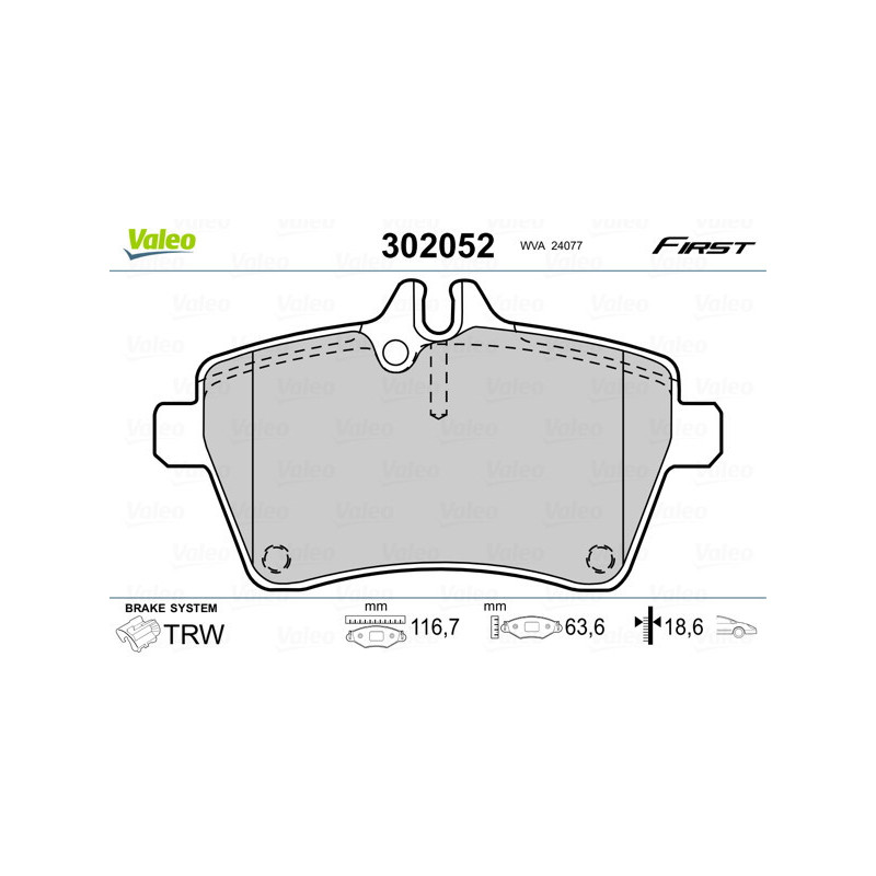 VALEO 302052 Klocki hamulcowe Przód dla